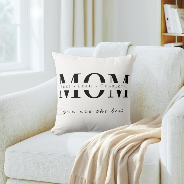 Minimalist Personalized Mom Name Pillow (Creator Uploaded)