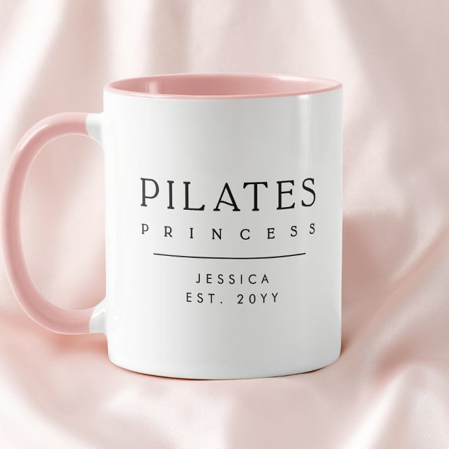 Minimalist Personalized Pink Pilates Princess Mug (Minimalist Personalized Pink Pilates Princess Mug)