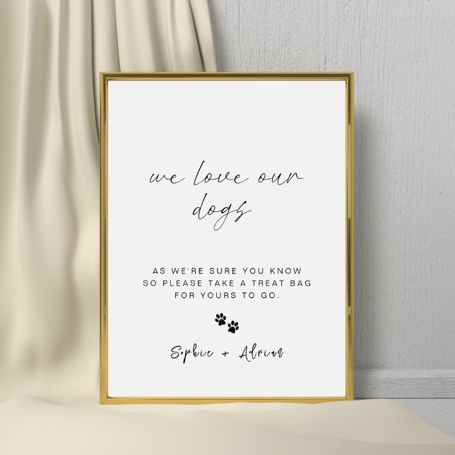 Minimalist Pet Dog Treat Favour Biscuit Bar Weddin Pedestal Sign (Creator Uploaded)