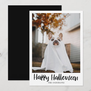 Minimalist Pet Family Halloween Flat Holiday Card