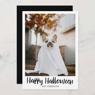 Minimalist Pet Family Halloween Flat Holiday Card