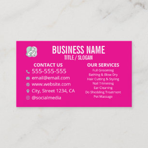 Minimalist Pet Groomer Custom Business Card