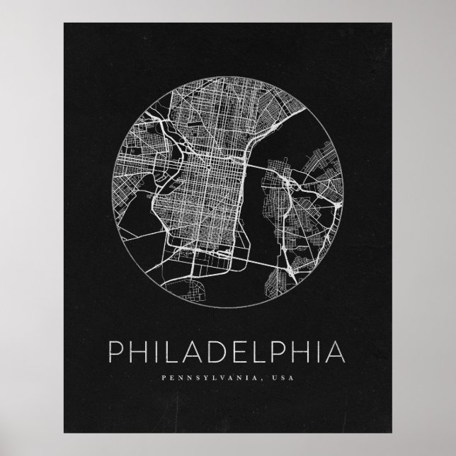 Minimalist Philadelphia City Map Poster (Front)