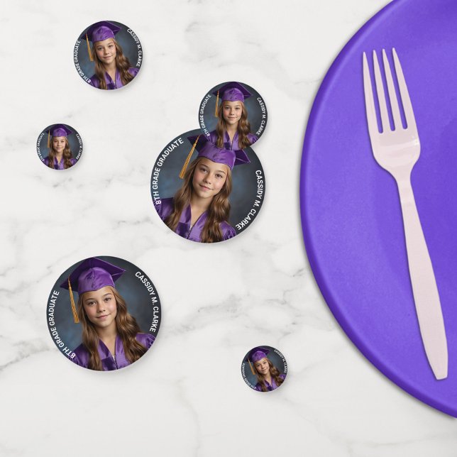 Minimalist Photo 8th Grade Graduation Confetti (Creator Uploaded)