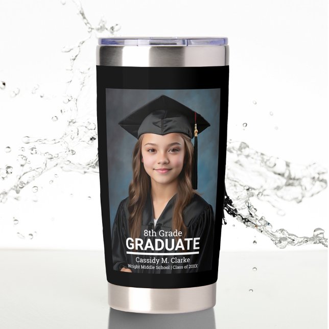 Minimalist Photo 8th Grade Graduation Insulated Tumbler (Creator Uploaded)