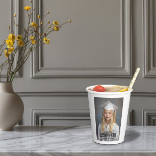 Minimalist Photo 8th Grade Graduation Paper Cups