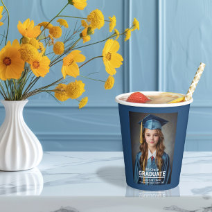 Minimalist Photo 8th Grade Graduation Paper Cups