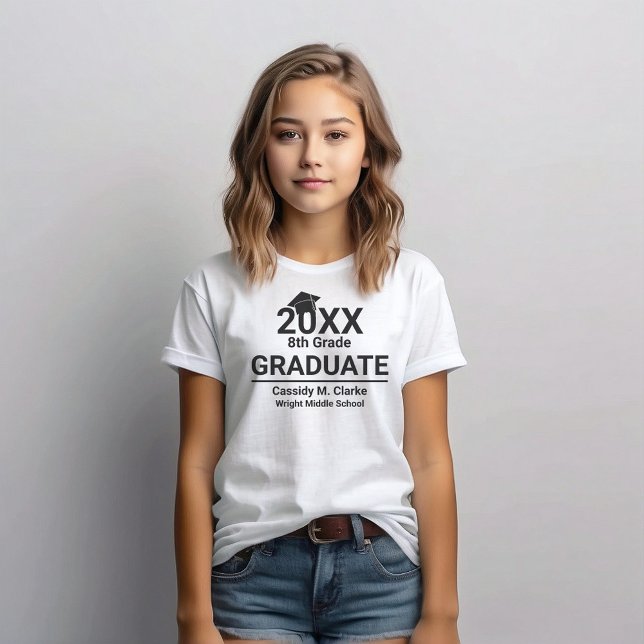 Minimalist Photo 8th Grade Graduation T-Shirt (Creator Uploaded)