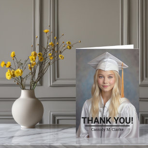 Minimalist Photo 8th Grade Graduation Thank You