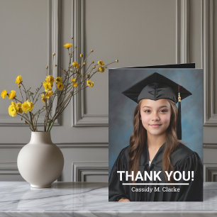Minimalist Photo 8th Grade Graduation Thank You
