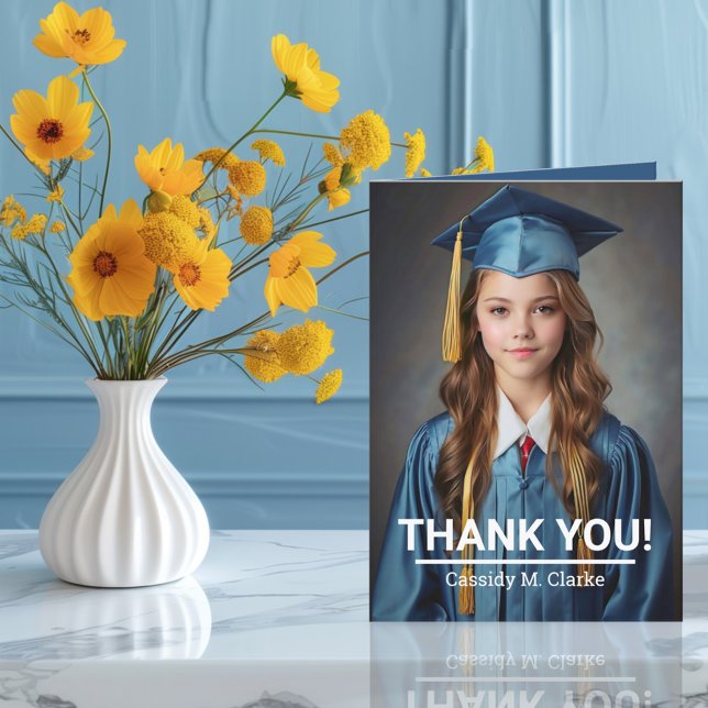 Minimalist Photo 8th Grade Graduation Thank You Card (Creator Uploaded)