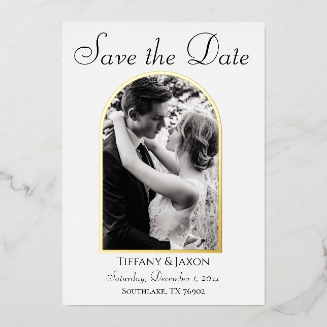 Minimalist Photo Arch Save the Date Real (Front)