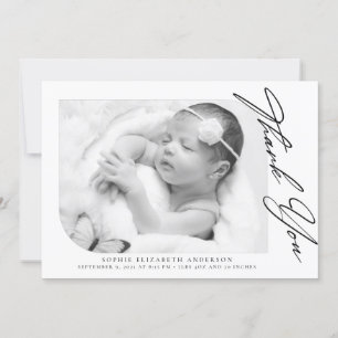 Minimalist Photo Baby Thank You  Card