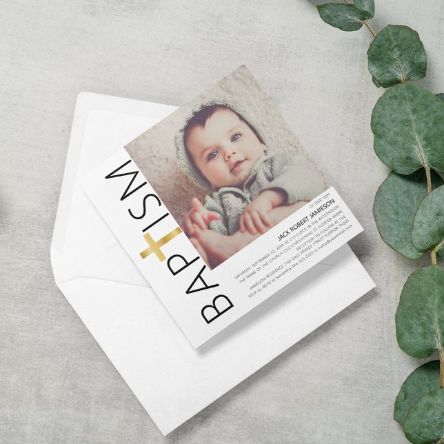 Minimalist Photo Baptism Invitation (Creator Uploaded)