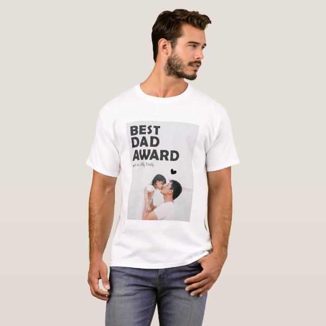 Minimalist Photo Best Dad Award,  Father's Day  T-Shirt (Front Full)