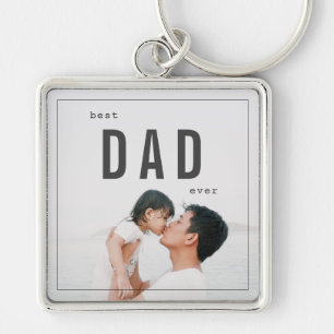 Minimalist Photo Best Dad Ever Father's Day Key Ring