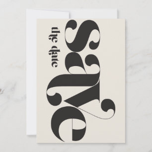 Minimalist Photo Black Cream Save The Date