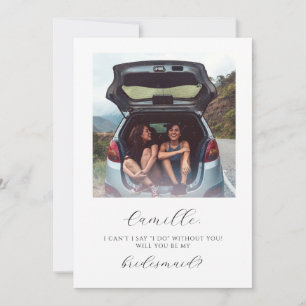 Minimalist Photo Bridesmaid Proposal Card