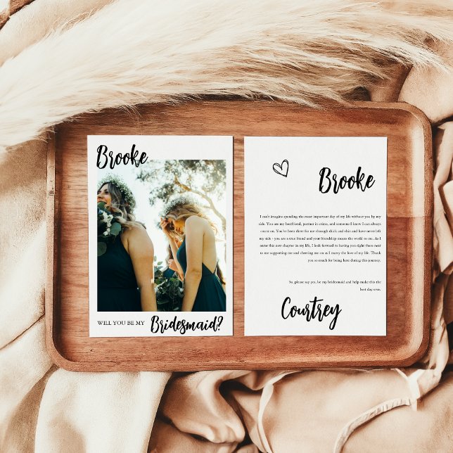 Minimalist Photo Bridesmaid Proposal Card (Creator Uploaded)