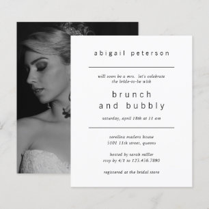 Minimalist Photo Budget Bridal Brunch Invitation