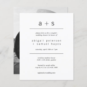 Minimalist Photo Budget Wedding Shower Invitation