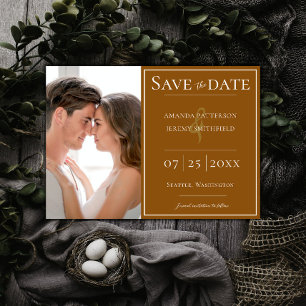 Minimalist Photo   Burnt Orange Save the Date