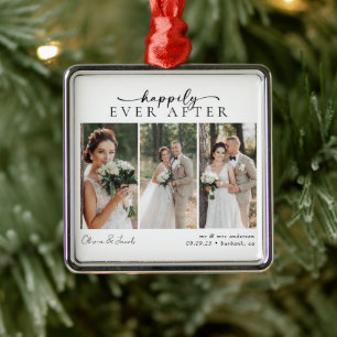 Minimalist Photo Calligraphy Wedding Metal Tree Decoration