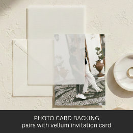 Minimalist Photo Card for Vellum Save The Date 