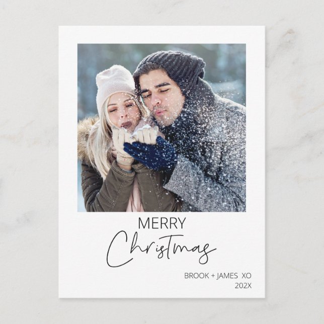 Minimalist Photo Card Merry Christmas Christmas (Front)