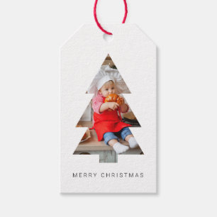 Minimalist Photo Christmas Tags w/ Xmas Tree Crop