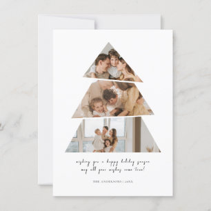 Minimalist Photo Christmas Tree Greetings Card