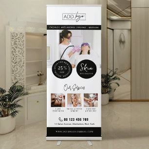 Minimalist Photo Collage Beauty Salon Promotional Retractable Banner