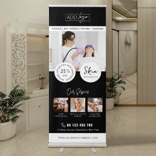 Minimalist Photo Collage Beauty Salon Promotional Retractable Banner