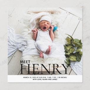 Minimalist photo collage Birth Announcement