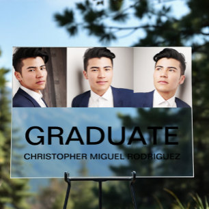 Minimalist Photo Collage Graduation Acrylic Sign