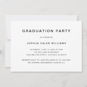 Minimalist Photo Collage Guy Graduation Party Invitation