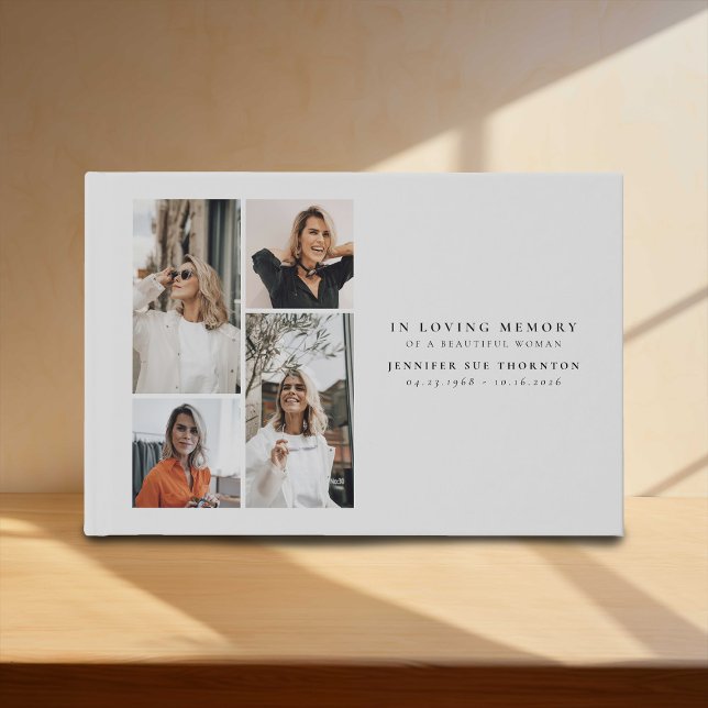 Minimalist Photo Collage In Loving Memory Guest Book (Creator Uploaded)