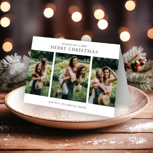 Minimalist Photo Collage Modern Christmas Holiday Card