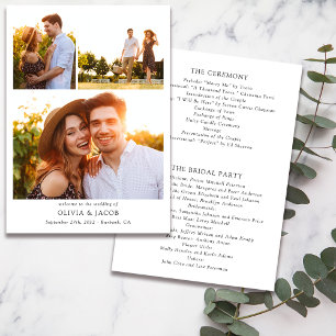 Minimalist Photo Collage Wedding Programme
