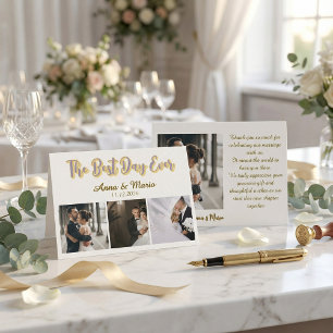 Minimalist Photo Collage Wedding Thank You Card