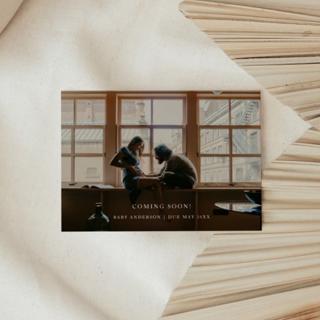Minimalist Photo 'Coming Soon!' Baby Pregnancy Announcement (Creator Uploaded)