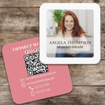 Minimalist Photo Connect with Me QR Code