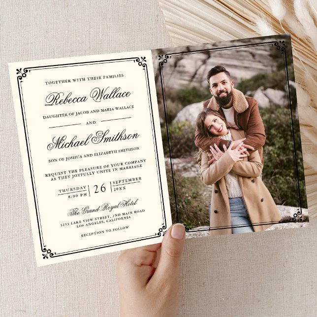 Minimalist Photo Cream QR Code Wedding Invitation (Creator Uploaded)