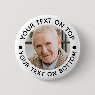 Minimalist Photo Custom Text Colors 6 Cm Round Badge