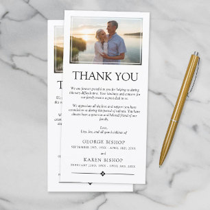Minimalist Photo Double Sympathy Thank You Card