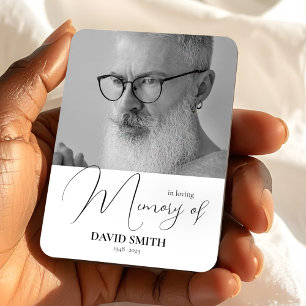 Minimalist Photo Elegant Funeral Memorial Favor Magnet