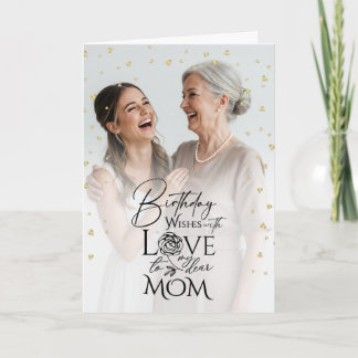 Minimalist   Photo Elegant Modern Birthday Mom Card