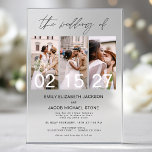 Minimalist Photo Elegant Modern Wedding 3 Photo Acrylic Invitations<br><div class="desc">Minimalist Photo Elegant Modern Wedding 3 Photo Acrylic Invitations combine simplicity with sophistication, presenting four cherished photos on a sleek, clear acrylic backdrop. This contemporary design merges personal memories with an elegant layout, allowing couples to showcase moments together while inviting guests in a unique, visually striking way. The minimalist style...</div>