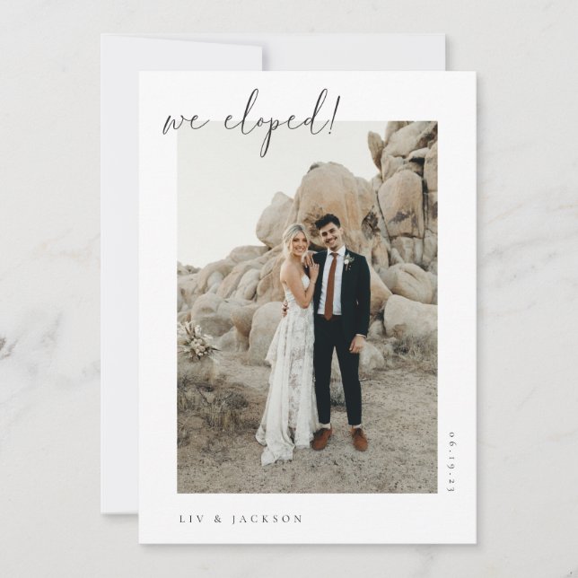 Minimalist Photo Elopement Announcement (Front)