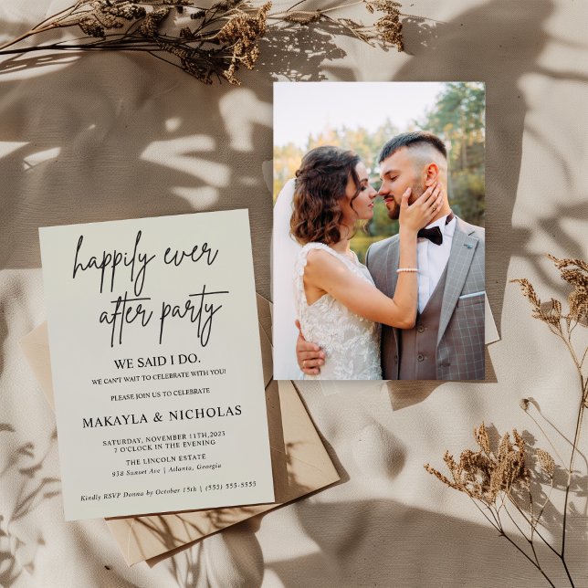 Minimalist Photo Elopement Announcement Invitation (Creator Uploaded)